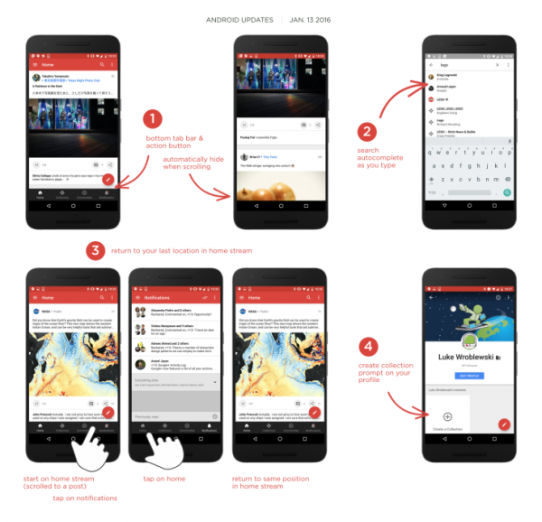 Google Plus per Android 7.0
