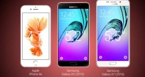 Samsung Galaxy A7 (2016) vs Galaxy A5 (2016) vs Apple iPhone 6s