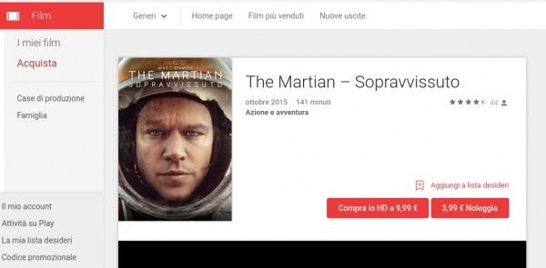 The Martian – Sopravvissuto   Film su Google Play