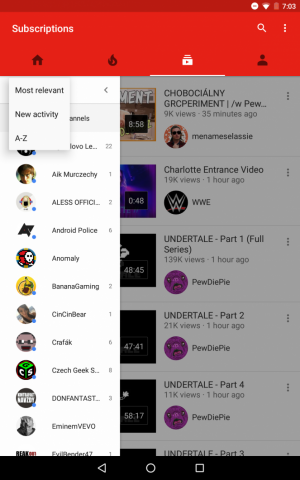 Youtube per tablet Android si aggiorna con nuovi filtri