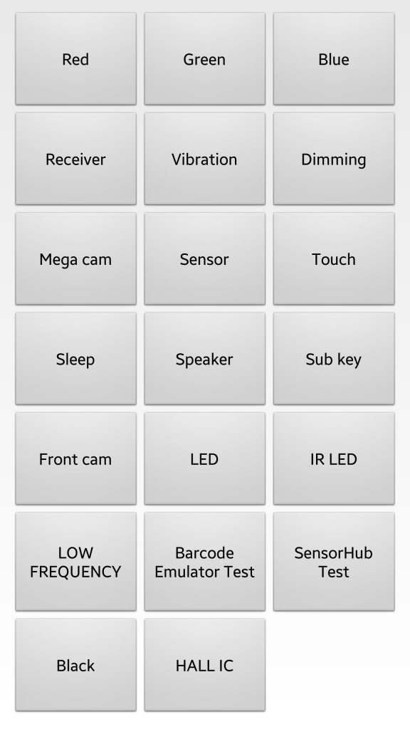 Menu diagnostica Samsung Galaxy S7