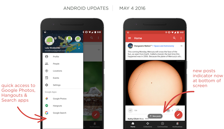 Google Plus per Android 7.8