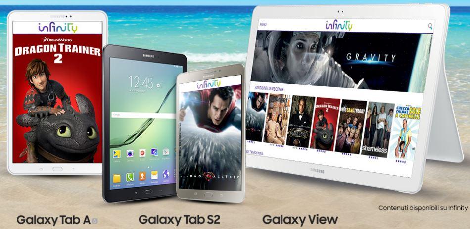 Acquistando un Samsung Galaxy Tab S2, in regalo 12 mesi di Infinity TV ed una micro SD da 64 GB