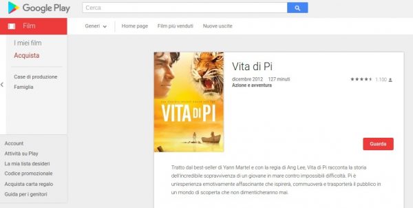 Vita di Pi   Film su Google Play