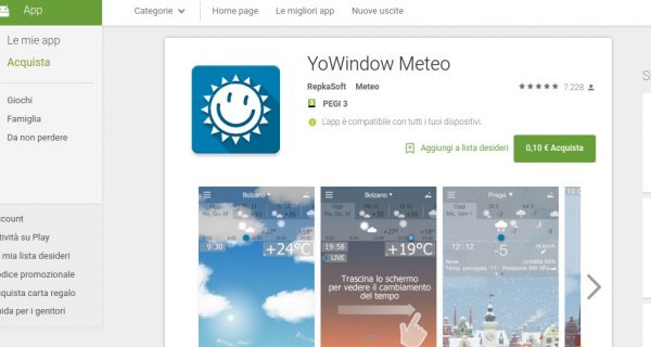 YoWindow Meteo   App Android su Google Play