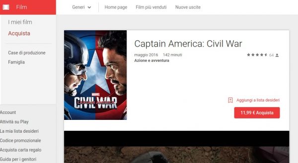 Captain America  Civil War   Film su Google Play