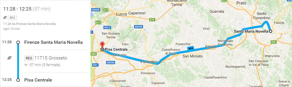 Google Maps integra orario Trenitalia