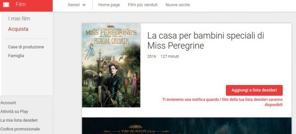 La casa per bambini speciali di Miss Peregrine   Film su Google Play