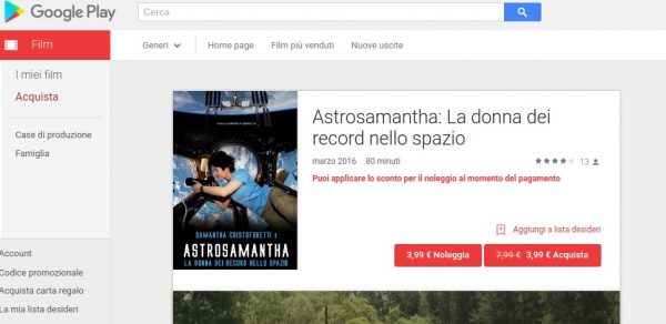 Astrosamantha  La donna dei record nello spazio   Film su Google Play