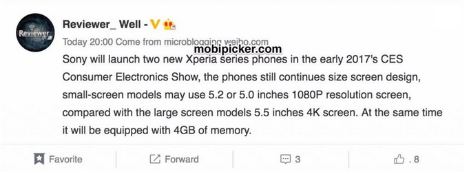 Informazioni leaked Sony Xperia G3112 e G3121