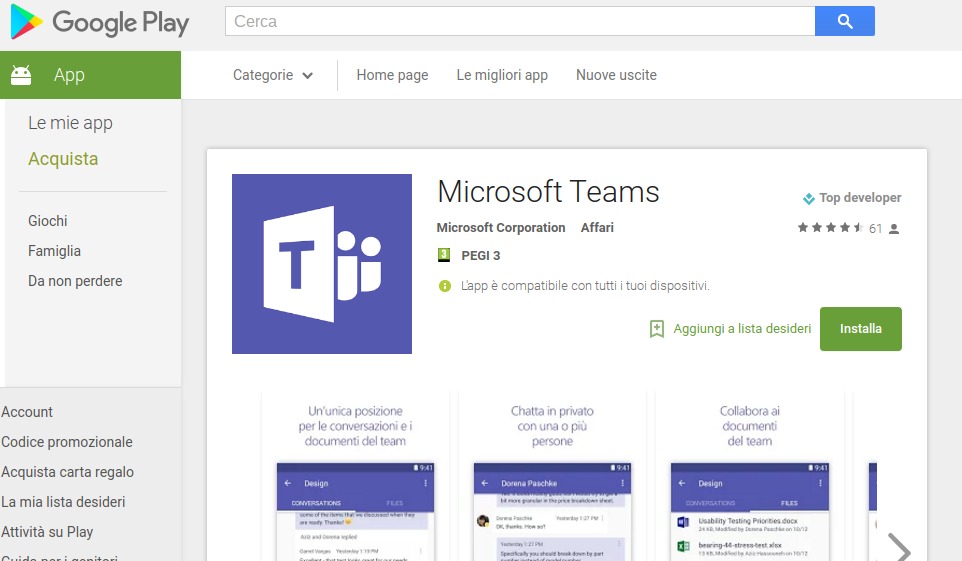 microsoft teams app download android