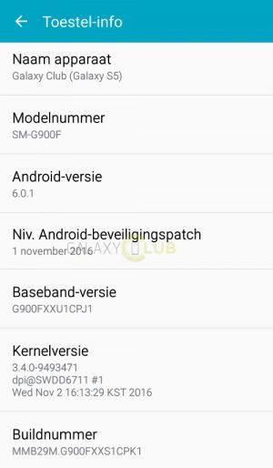 Samsung Galaxy S5 Vodafone patch Novembre 2016