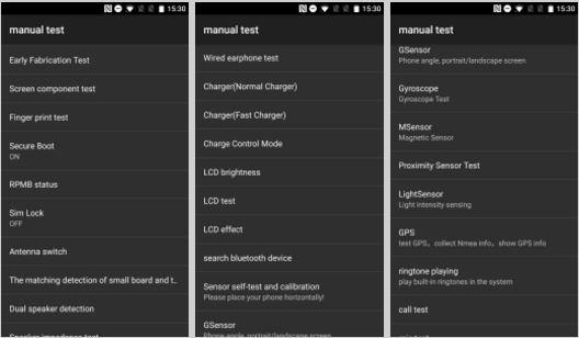 OnePlus 3T menu diagnostico