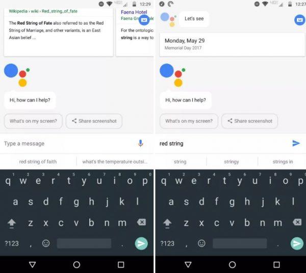 Google Assistant riga suggerimenti testuali