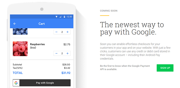 Google nuove API pagamenti