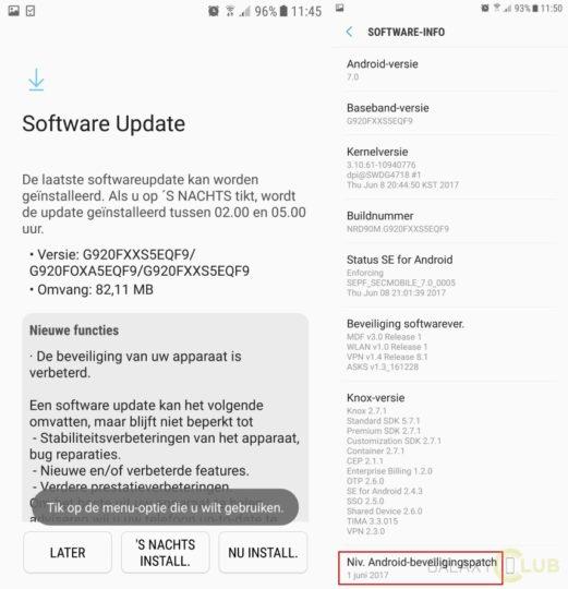 Samsung Galaxy S6 patch Giugno 2017