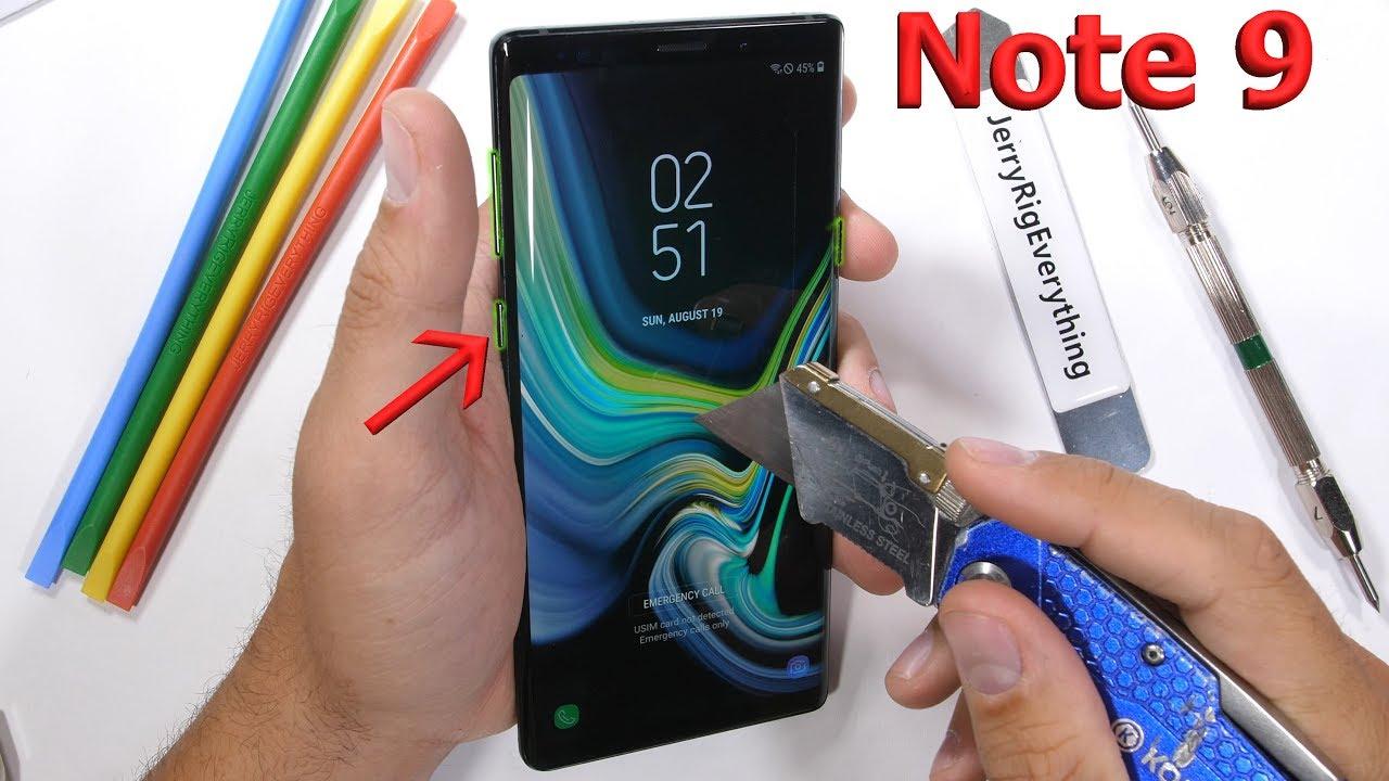 Samsung Galaxy Note 9 test di resistenza