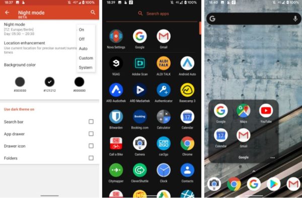 Nova Launcher Dark Mode Android 10