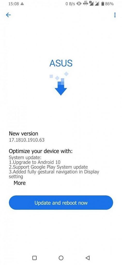 Asus ZenFone 6 aggiornamento Android 10