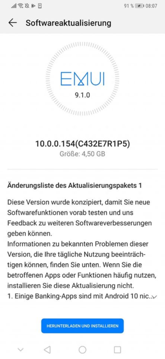 Huawei EMUI 10 Android 10