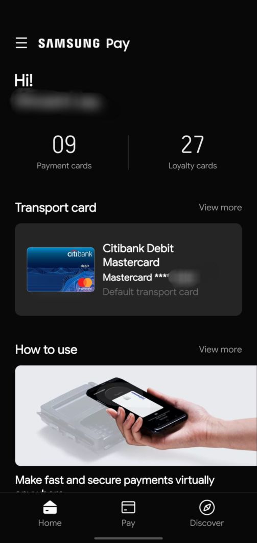 Samsung Pay Dark Mode