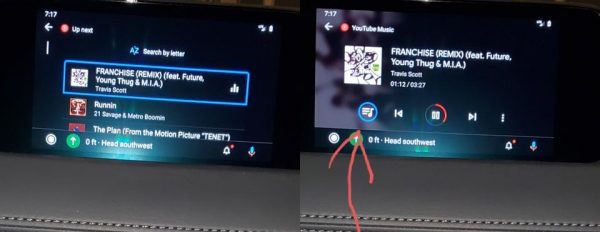 YouTube Music Android Auto coda di riproduzione