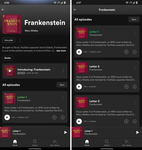 Spotify audiolibri test