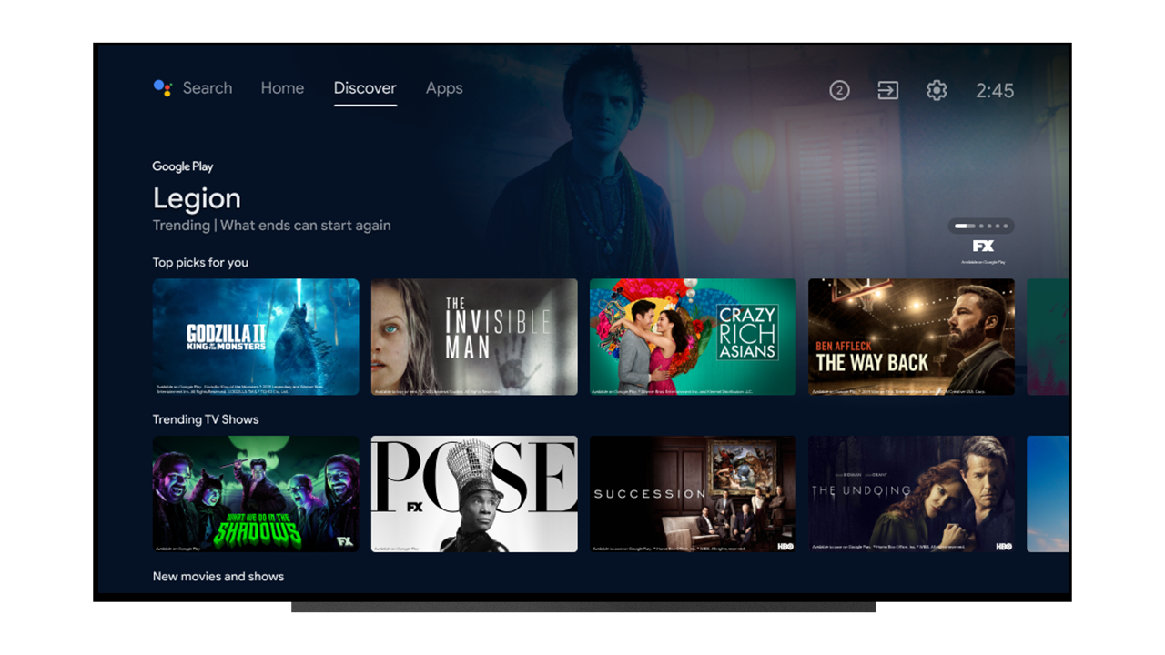 Android TV aggiornamento home screen Google TV