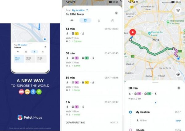 Huawei Petal Maps mezzi pubblici
