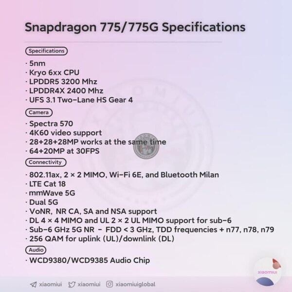Qualcomm-Snapdragoon-775-specifiche leaked