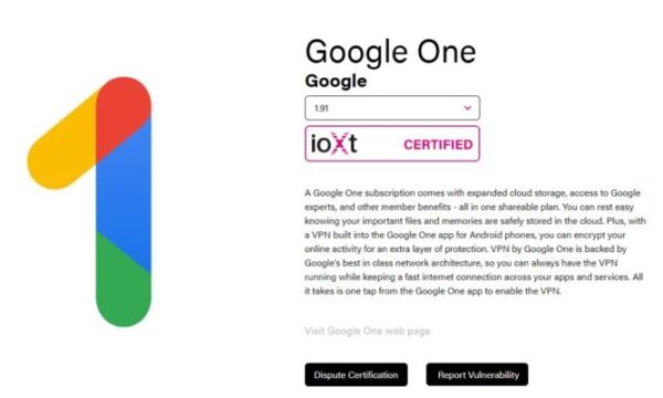Google One ioXt