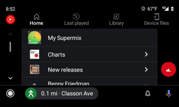 YouTube Music su Android Auto nuova UI