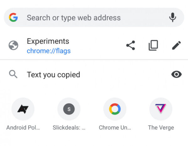 Google Chrome Android siti più visitati favicon