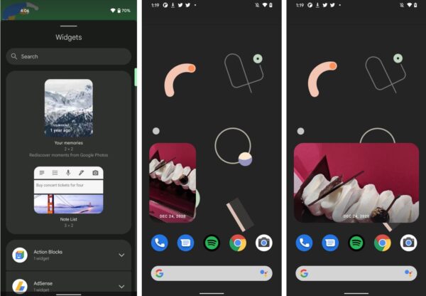 Google Foto nuovo widget Android 12