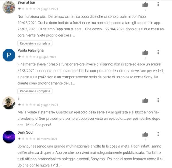 PlayStation Video recensioni negative