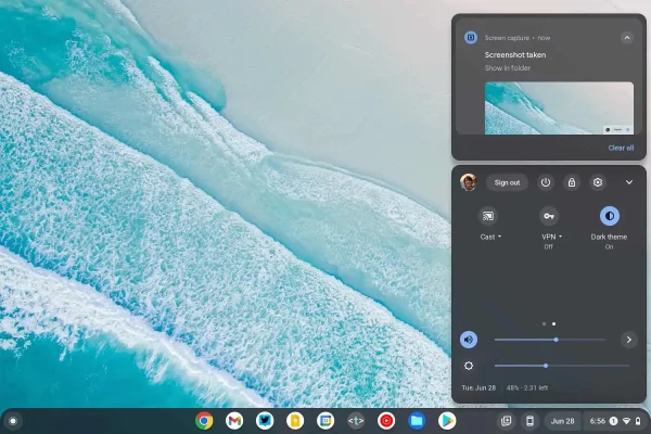ChromeOS tema scuro
