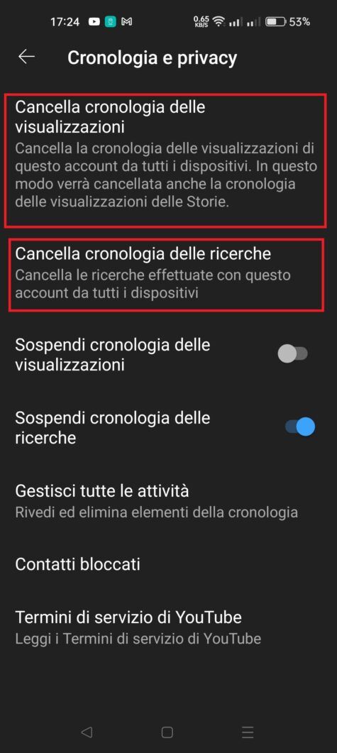 Come cancellare la cronologia di YouTube (2)