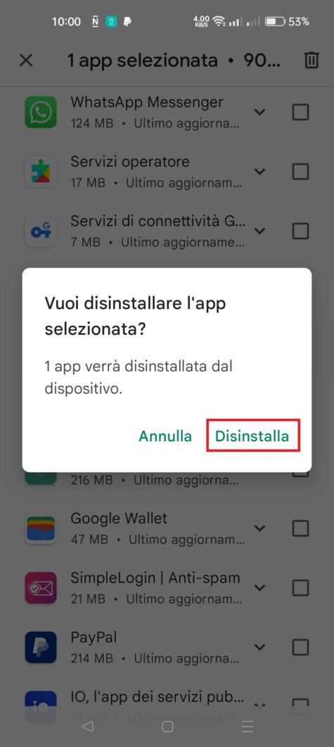 Come disinstallare un'app su Android