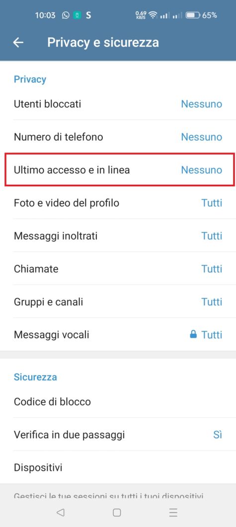 Come nascondere il mio ultimo accesso su Telegram (1)