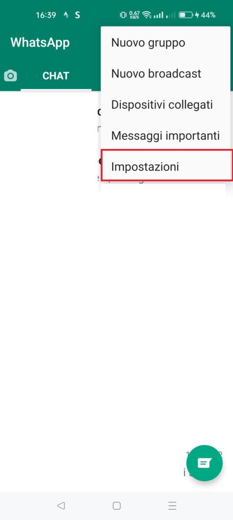 Come cancellare account WhatsApp