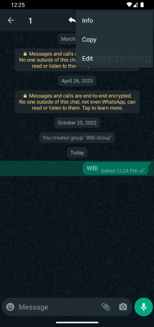 WhatsApp modifica messaggi inviati