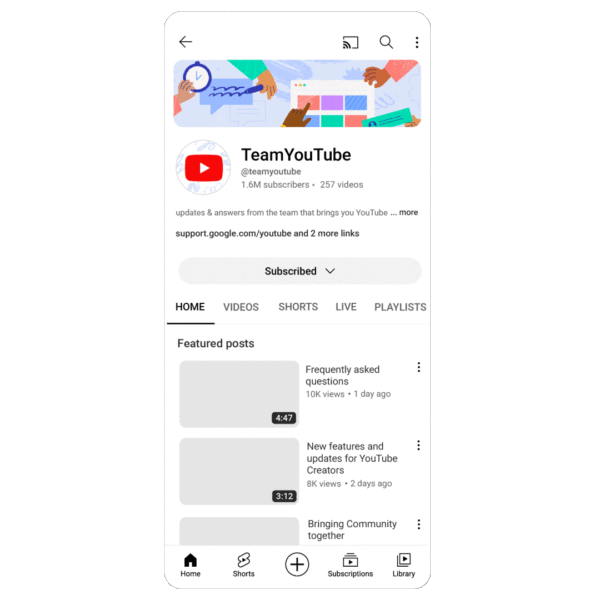 YouTube Shorts rimozione link