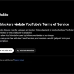 YouTube blocco visualizzazione con ad blocker