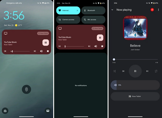 Google Cast controlli multimediali integrati lettore audio Android