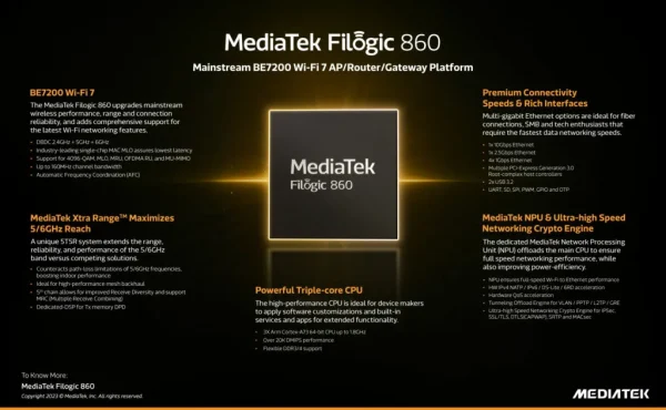 Mediatek Filogic 860 e Mediatek Filogic 360